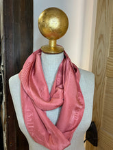 Load image into Gallery viewer, Designer Coral 100% Silk Infinity Scarf