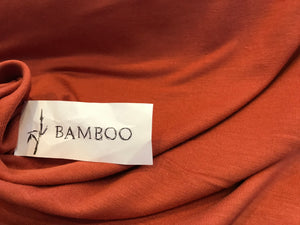 Burnt Orange 95% Bamboo 5% Spandex.    1/4 Meter Price