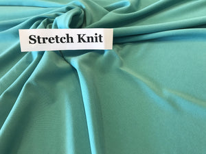 Light Turquoise Knit 95% Polyester 5% Spandex.   1/4 Metre Price