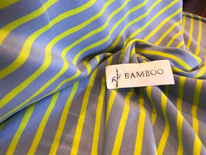 Citrine & Lavender Stripe Knit 2 way Stretch 67% Bamboo Rayon 28% Cotton 5% Spandex 1/4 Metre Price
