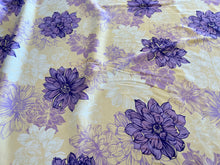 Load image into Gallery viewer, Yellow &amp; Lavender Floral Silk Crepe 95% Silk  5% Spandex 1/4 Metre Price