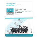 Hooks & Eyes Black - size 1 - 14 sets 3023315