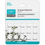 Square Snap Fasteners White - size 9mm (3/8