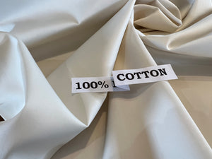Eggshell 100% Cotton Shirting.    1/4 Metre Price