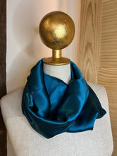 Load image into Gallery viewer, Turquoise Teal 100% Silk Scarf
