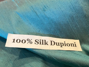 Restless Sea Green Dupioni/Shantung 100% Silk.      1/4 Meter Price