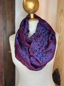 Purple with Maroon Dots 100% Silk Scarf