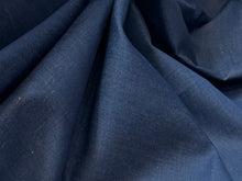 Load image into Gallery viewer, Designer Medium Blue  70% Cotton 30% Linen 1/4 Metre Price