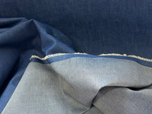 Load image into Gallery viewer, Designer Medium Blue  70% Cotton 30% Linen 1/4 Metre Price