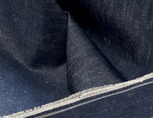 Load image into Gallery viewer, Designer Blue Fleck  62% Cotton 38% Linen  Japanese Denim 1/4 Metre Price