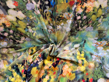 Load image into Gallery viewer, Italian Monet Floral 100% Silk Crepe de Chine     1/4 Metre Price