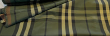 Load image into Gallery viewer, Designer Large Green Check 100% Cotton Twill.   1/4 Metre Price