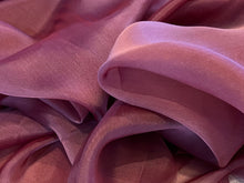 Load image into Gallery viewer, Iridescent Dusty Rose 100% Silk Chiffon      1/4 Metre Price