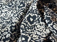 Load image into Gallery viewer, Navy &amp; White Abstract Floral 100% Cotton Poplin   1/4 Metre Price