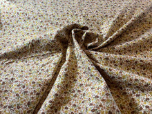 Load image into Gallery viewer, Cream &amp; Mustard Vintage Floral 100% Cotton Poplin   1/4 Metre Price