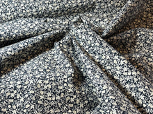 Load image into Gallery viewer, Navy &amp; White Vintage Floral 100% Cotton Poplin   1/4 Metre Price