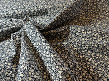 Load image into Gallery viewer, Navy &amp; White Vintage Floral 100% Cotton Poplin   1/4 Metre Price