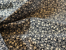 Load image into Gallery viewer, Navy &amp; White Vintage Floral 100% Cotton Poplin   1/4 Metre Price