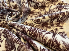 Load image into Gallery viewer, White &amp; Burgundy Palm Tree Toile 100% Cotton Twill  1/4 Metre Price