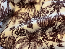 Load image into Gallery viewer, White &amp; Burgundy Palm Tree Toile 100% Cotton Twill  1/4 Metre Price