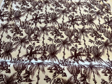 Load image into Gallery viewer, White &amp; Burgundy Palm Tree Toile 100% Cotton Twill  1/4 Metre Price