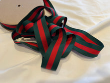 Load image into Gallery viewer, Designer Green &amp; Red Grosgrain Ribbon 1 1/2" Wide.