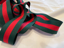 Load image into Gallery viewer, Designer Green &amp; Red Grosgrain Ribbon 1 1/2" Wide.