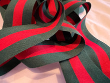 Load image into Gallery viewer, Designer Green &amp; Red Grosgrain Ribbon 1 1/2" Wide.