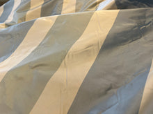 Load image into Gallery viewer, #1454  Blue &amp; Ivory Striped 100% Silk Taffeta Remnant. 2x Available