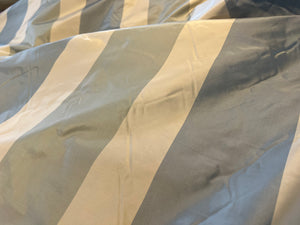 #1454  Blue & Ivory Striped 100% Silk Taffeta Remnant. 2x Available