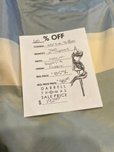 Load image into Gallery viewer, #1454  Blue &amp; Ivory Striped 100% Silk Taffeta Remnant. 2x Available