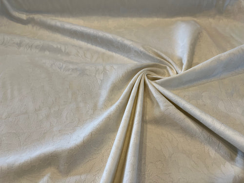 Ivory 100% Cotton Jacquard  1/4 Metre Price