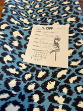 Load image into Gallery viewer, #1709 Designer Capri Blue Spotted Cat 100% Cotton Remnants 90% off!!!