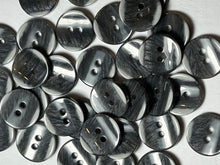Load image into Gallery viewer, Black &amp; Grey 5/8" 2 Hole buttons  Blowout   Pkg of 17