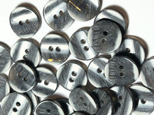 Load image into Gallery viewer, Black &amp; Grey 5/8" 2 Hole buttons  Blowout   Pkg of 17