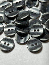 Load image into Gallery viewer, Black &amp; Grey 5/8" 2 Hole buttons  Blowout   Pkg of 17
