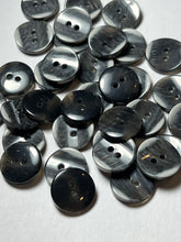 Load image into Gallery viewer, Black &amp; Grey 5/8" 2 Hole buttons  Blowout   Pkg of 17