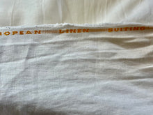 Load image into Gallery viewer, Italian Pure White 100% Linen Suiting  1/4 Metre Price