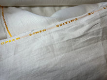 Load image into Gallery viewer, Italian Pure White 100% Linen Suiting  1/4 Metre Price