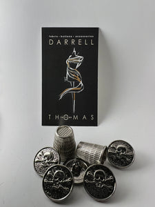 Hammered Silver Metal Skull & Crossbones Button