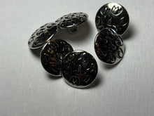 Load image into Gallery viewer, 5/8" Shiny Silver Metal Tulip buttons  Blowout   Pkg of 6