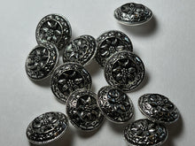 Load image into Gallery viewer, 7/8" Lightweight Floral Metal buttons  Blowout   Pkg of 12