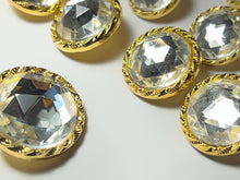 Load image into Gallery viewer, Rhinestone &amp; Gold Metal button Collection Blowout   Pkg of 10