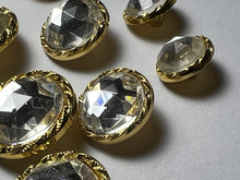 Load image into Gallery viewer, Rhinestone &amp; Gold Metal button Collection Blowout   Pkg of 10