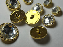 Load image into Gallery viewer, Rhinestone &amp; Gold Metal button Collection Blowout   Pkg of 10