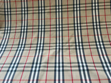 Load image into Gallery viewer, Small Designer Tan Check  78% Cotton  18% Nylon 4% Spandex 1/4 Metre Price