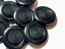 Load image into Gallery viewer, Vintage 1 1/4"  Black Handmade Cord Shank Button