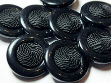 Load image into Gallery viewer, Vintage 1 1/4"  Black Handmade Cord Shank Button