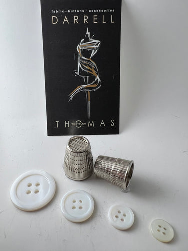 White  MOP 4 Hole Button