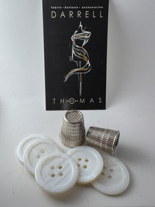 White  MOP 4 Hole Button